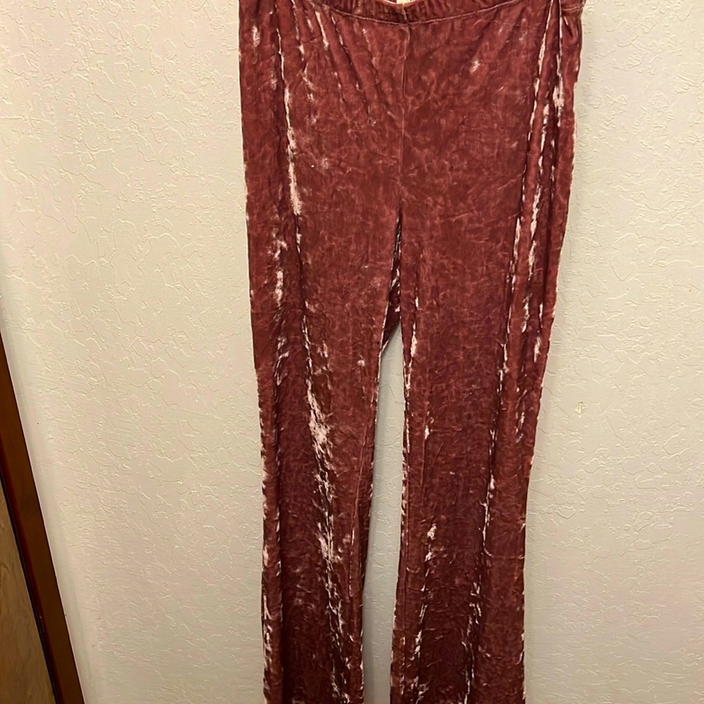 Forever21 Dusty Rose Crushed Velvet Pants SzL